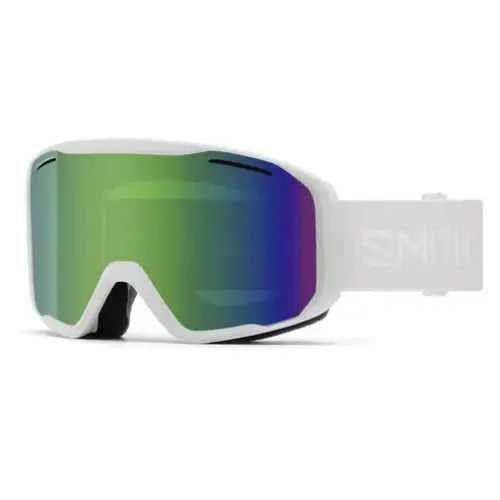 Smith Blazer Snow Goggles - White / Green Sol-X Mirror / Extra Lens Not Included