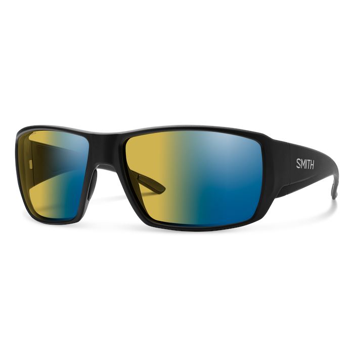 Smith Guides Choice Sunglasses Matte Black ChromaPop Glass Polarchromic Yellow Blue Mirror 