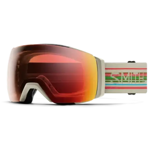 Smith I/O MAG XL Snow Goggle 2025 - Chalk Straightline / ChromaPop Pro Photochromic Red Mirror /Chromapop Storm Blue