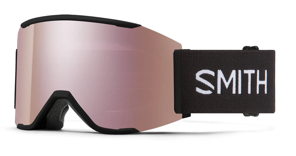 Smith Squad S Snow Goggles 2024 Black ChromaPop Everyday Rose Gold Mirror 22% VLT / Clear 