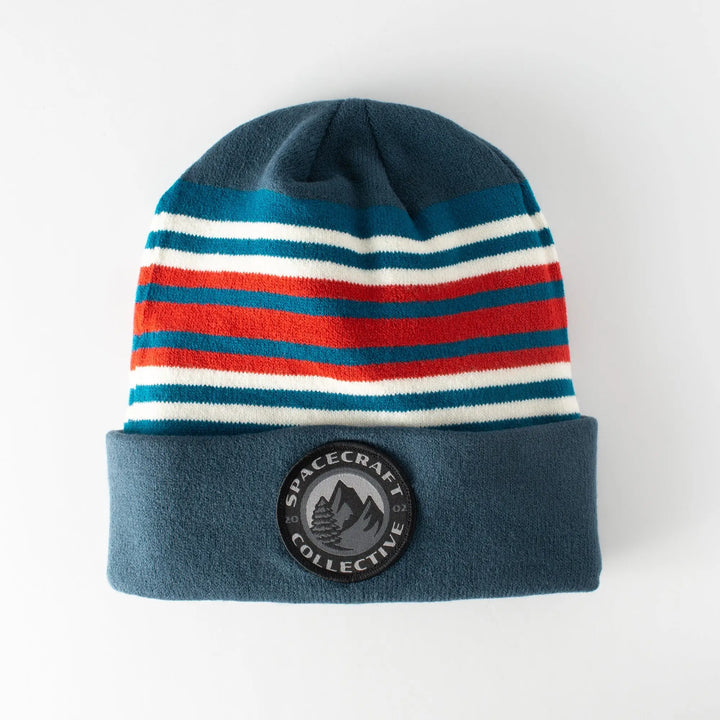 Spacecraft Striped Lotus Beanie - Navy