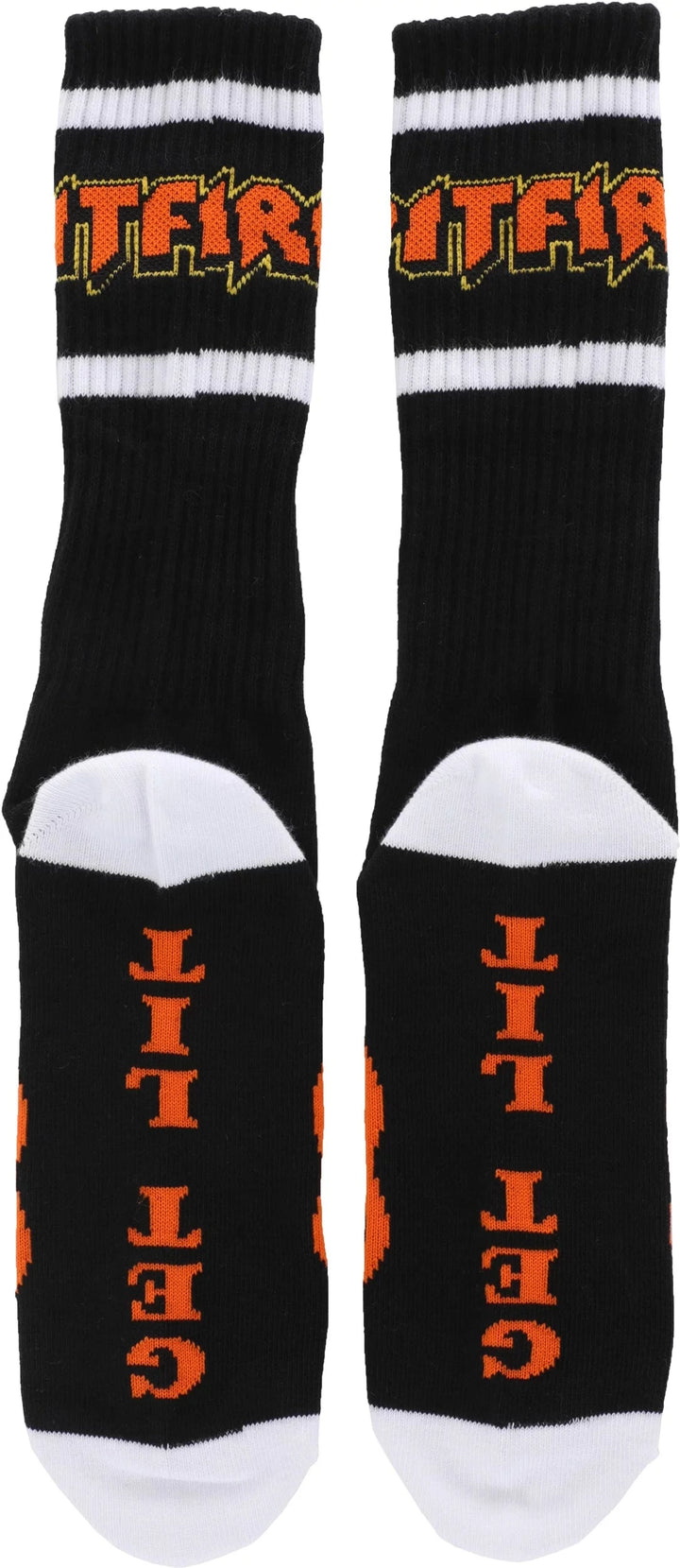 Spitfire Hellfire Script Socks - Black / White / Orange 