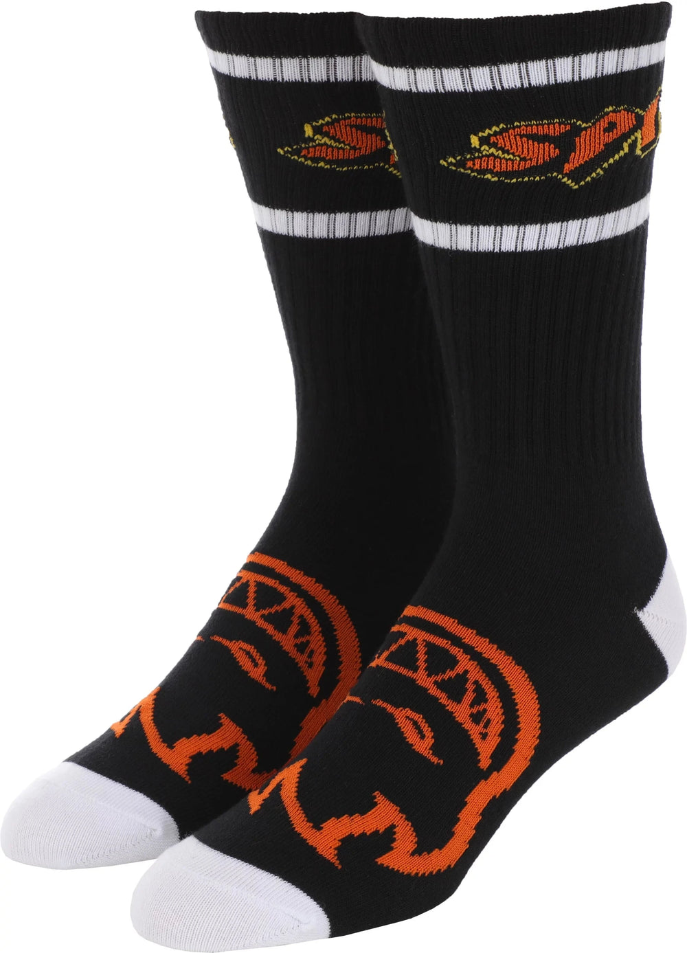 Spitfire Hellfire Script Socks - Black / White / Orange 