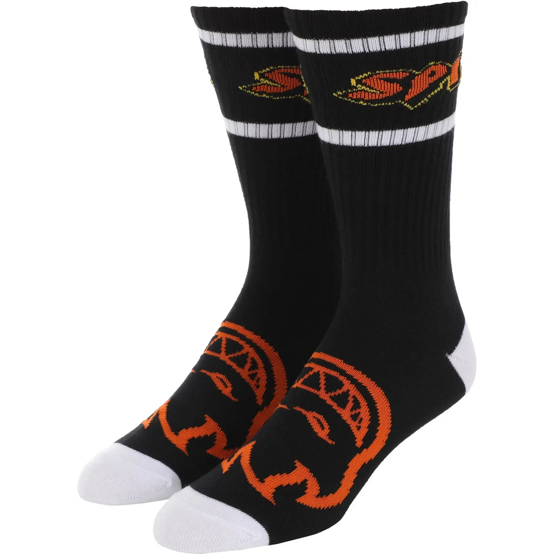 Spitfire Hellfire Script Socks - Black / White / Orange 