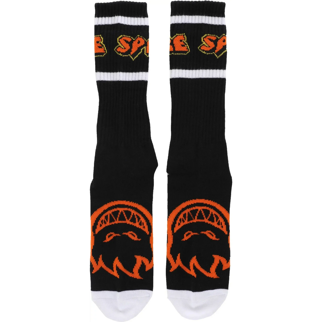Spitfire Hellfire Script Socks - Black / White / Orange 
