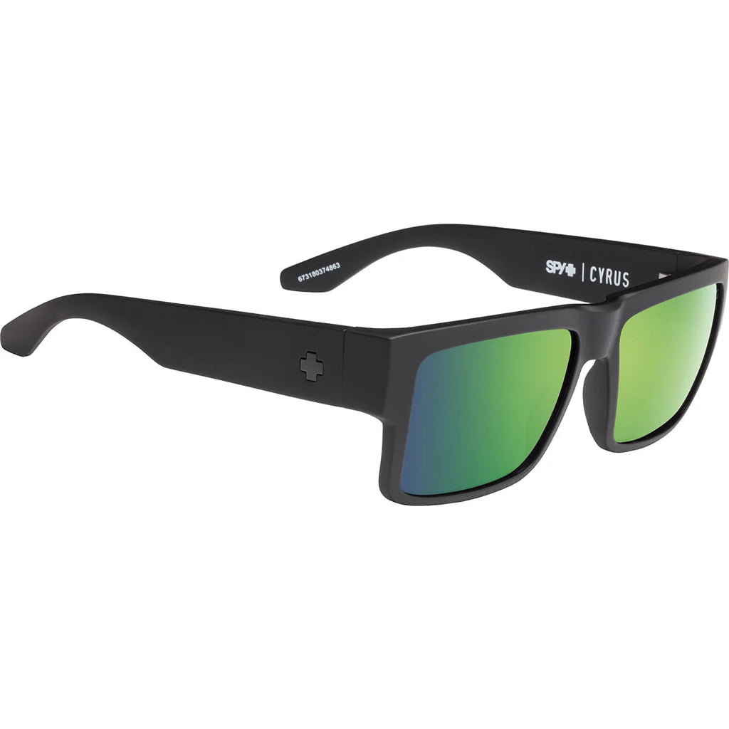 Spy Cyrus Polarised Sunglasses Matte Black / Happy Bronze Polar w Green Spectra 