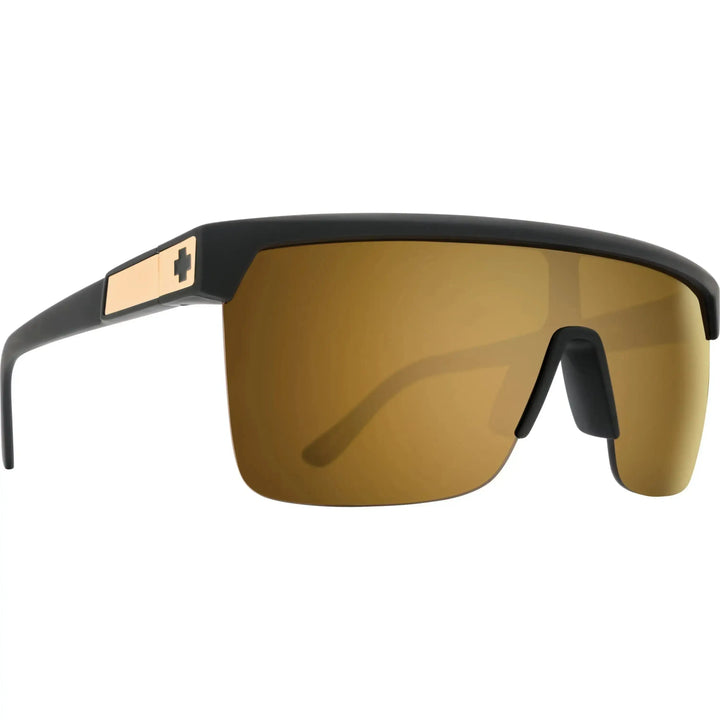 SPY FLYNN 50/50 SUNGLASSES Matte Black / HD Plus Bronze w/ Gold Spec Mirror 