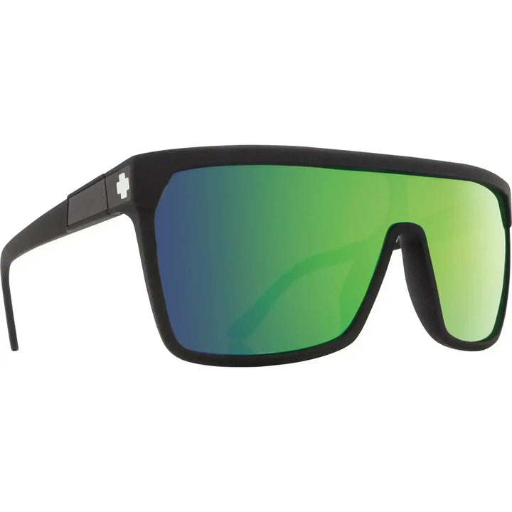 SPY FLYNN SUNGLASSES Matte Black/Happy Bronze w Green Spectra 