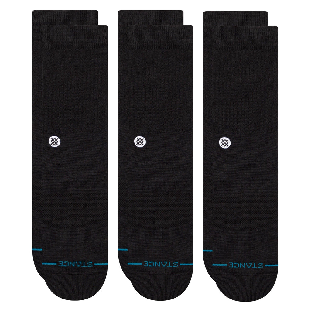 Stance Icon Crew 3 Pack Socks Black M 