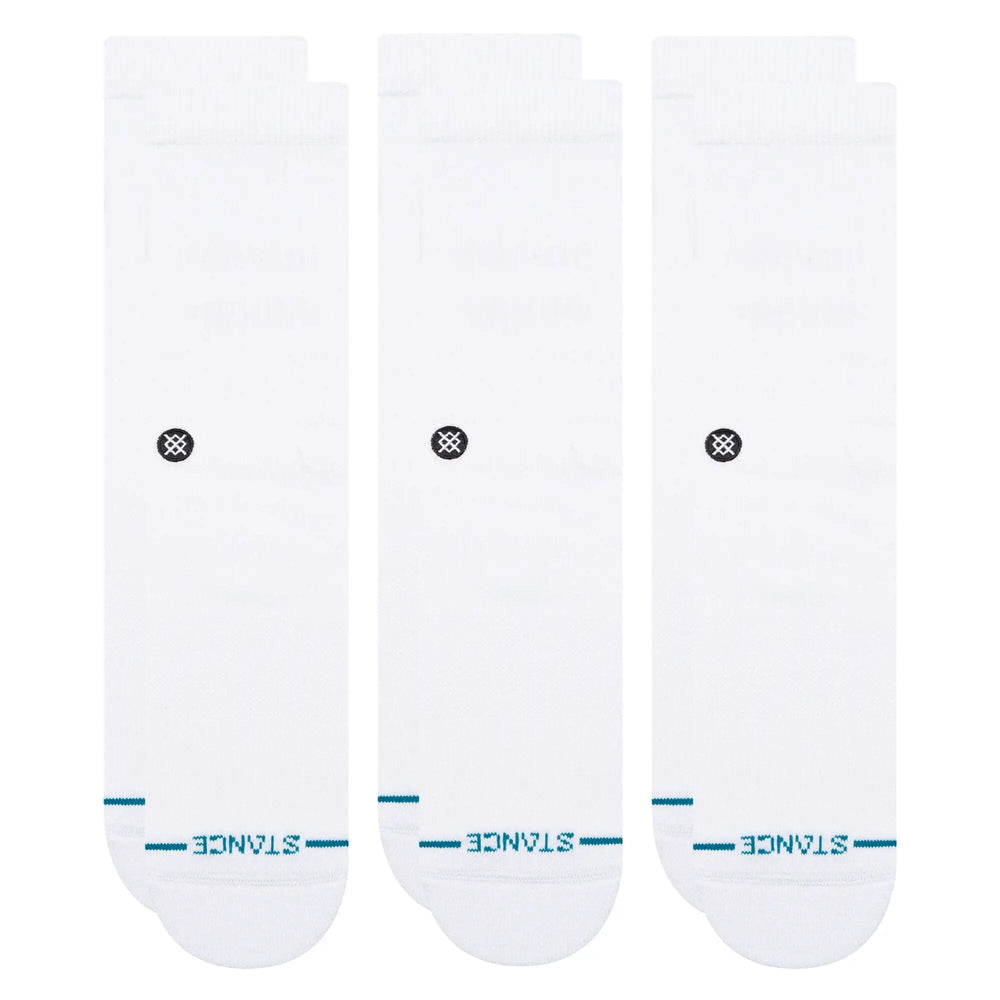 Stance Icon Crew 3 Pack Socks White M 