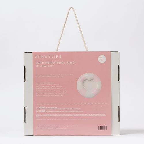 Sunnylife Luxe Tube Pool Ring Stole My Heart Pink Stripe 