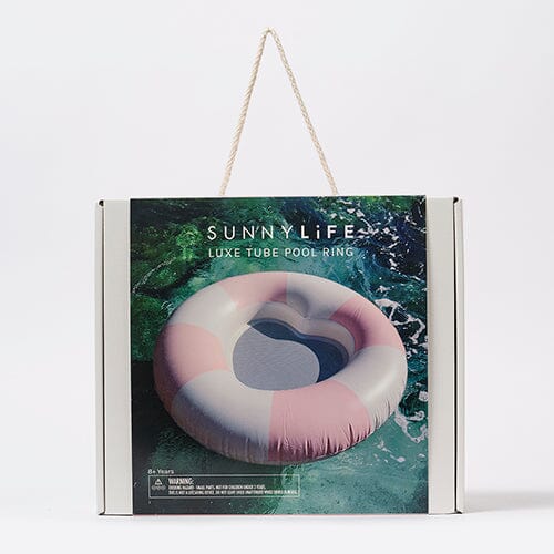 Sunnylife Luxe Tube Pool Ring Stole My Heart Pink Stripe 