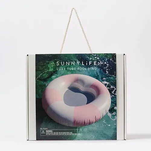 Sunnylife Luxe Tube Pool Ring Stole My Heart Pink Stripe 