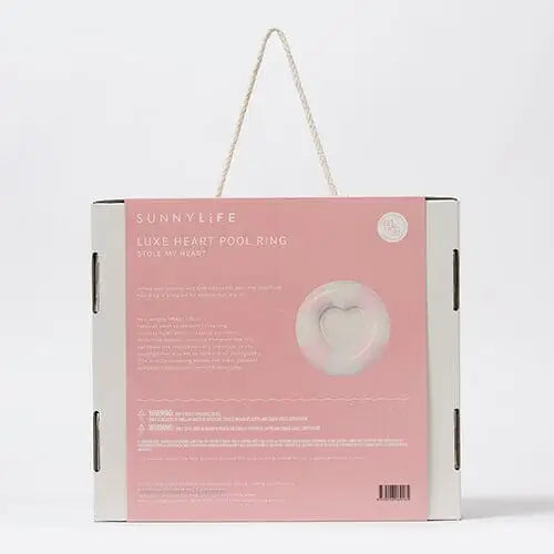 Sunnylife Luxe Tube Pool Ring Stole My Heart Pink Stripe 