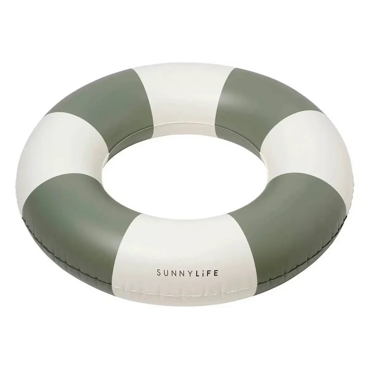 Sunnylife Slim Tube Pool Ring Olive Stripe 