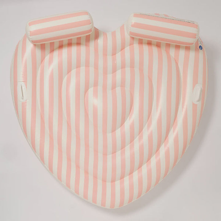 Sunnylife Twin Heart Lie-On Stole My Heart Pink Stripe 