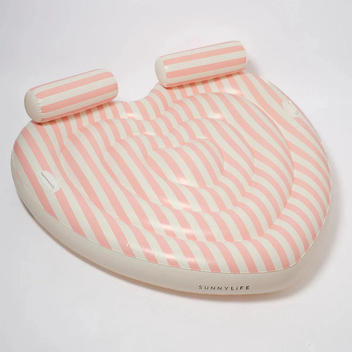 Sunnylife Twin Heart Lie-On Stole My Heart Pink Stripe 