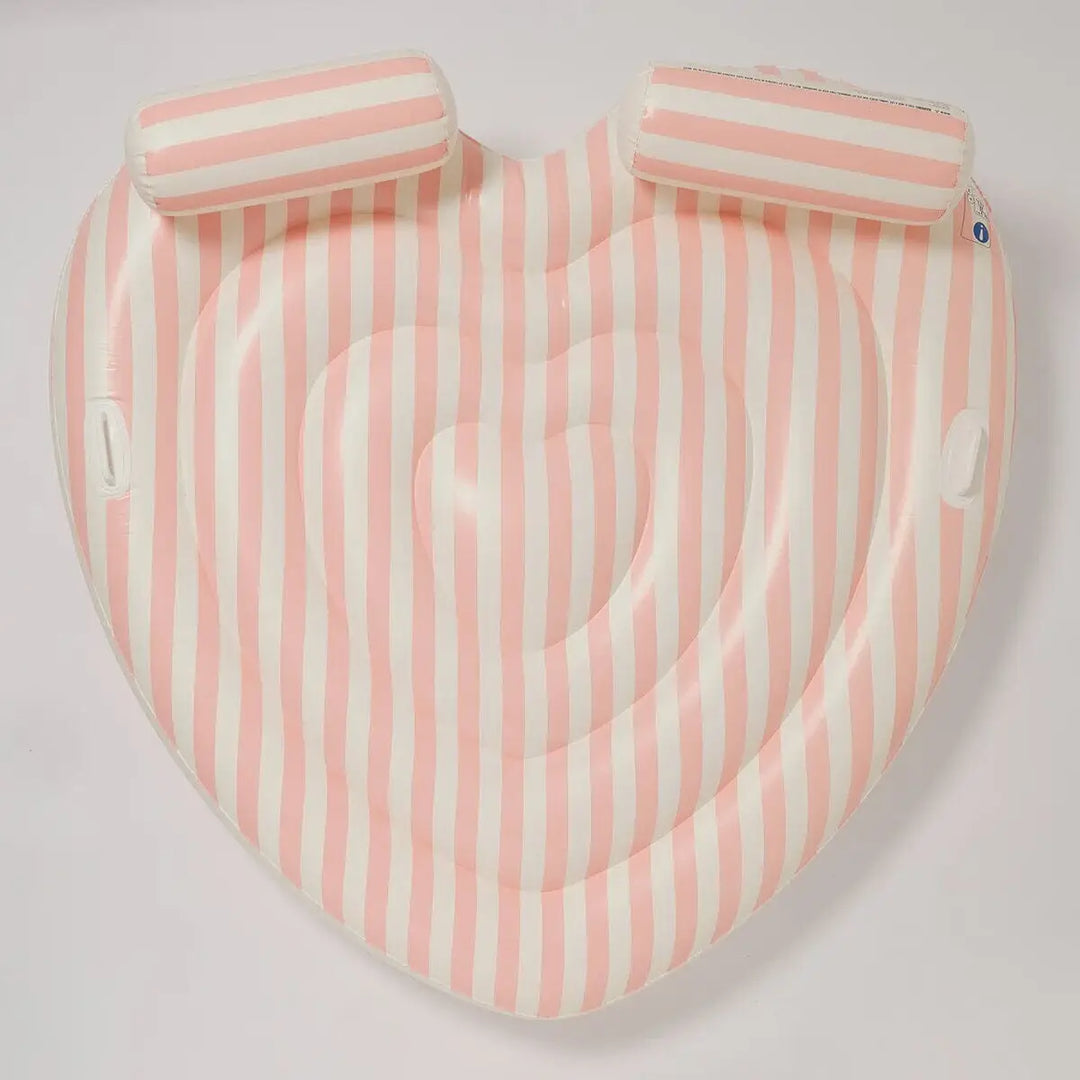 Sunnylife Twin Heart Lie-On Stole My Heart Pink Stripe 