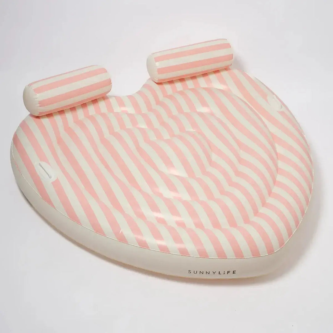 Sunnylife Twin Heart Lie-On Stole My Heart Pink Stripe 