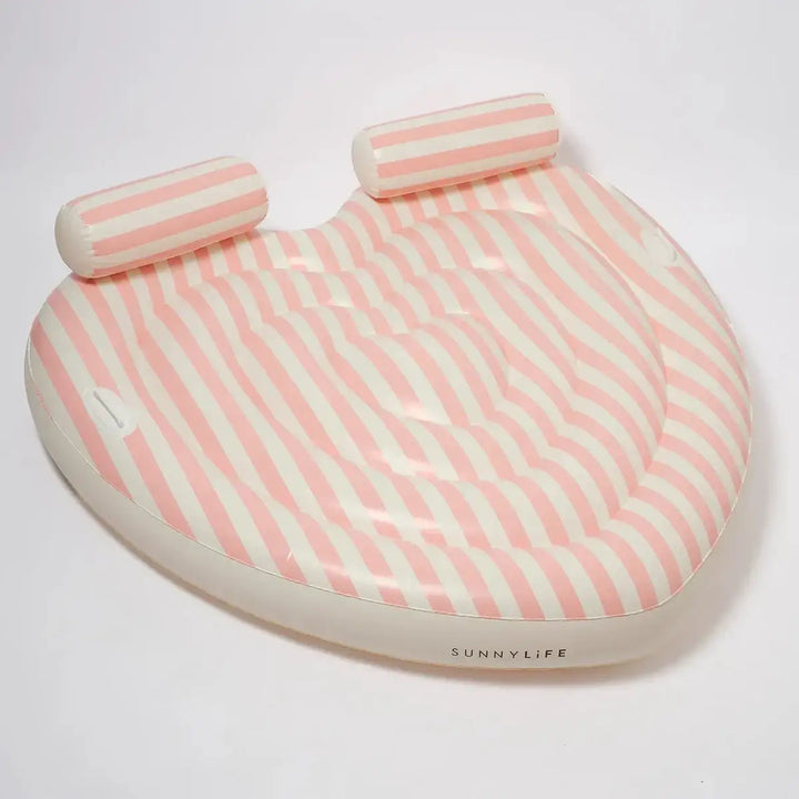 Sunnylife Twin Heart Lie-On Stole My Heart Pink Stripe 
