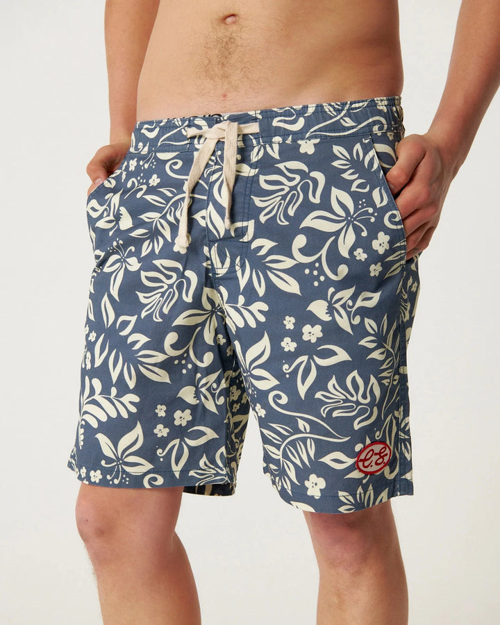 The Critical Slide Society Helloha 17" Trunk Boardshorts Blue 30 