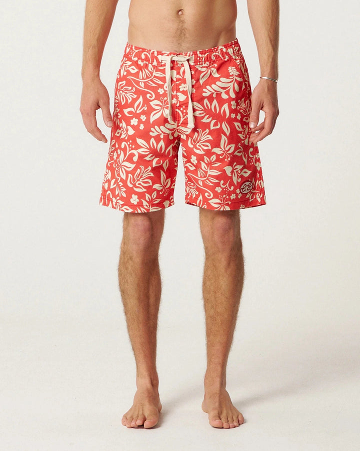 The Critical Slide Society Helloha 17" Trunk Boardshorts Red 30 