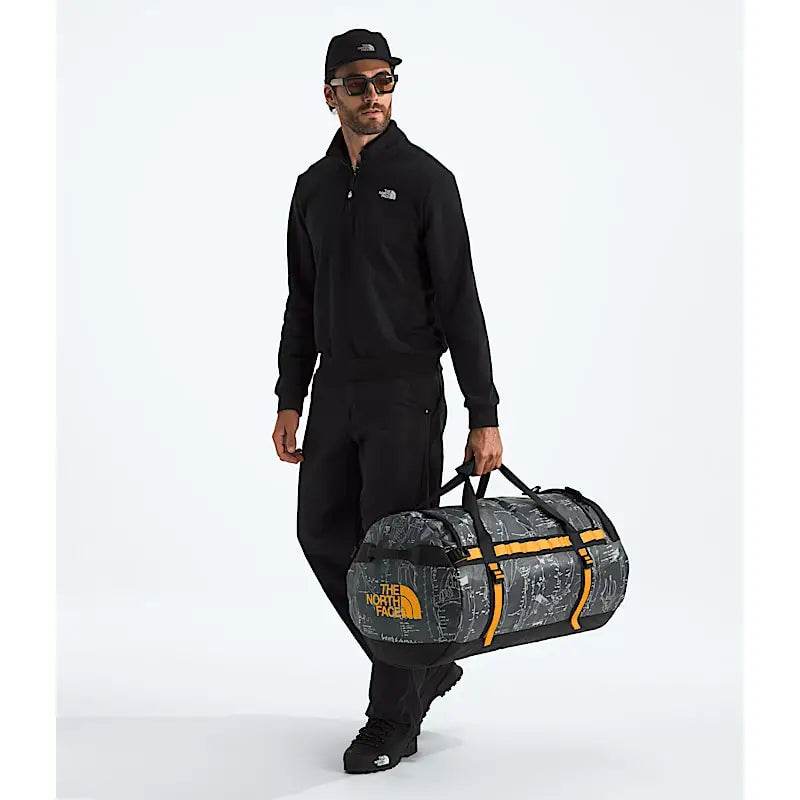 The North Face Base Camp Large Duffel Bag - Anthracite Grey Conrad Topos Print / Summit Gold