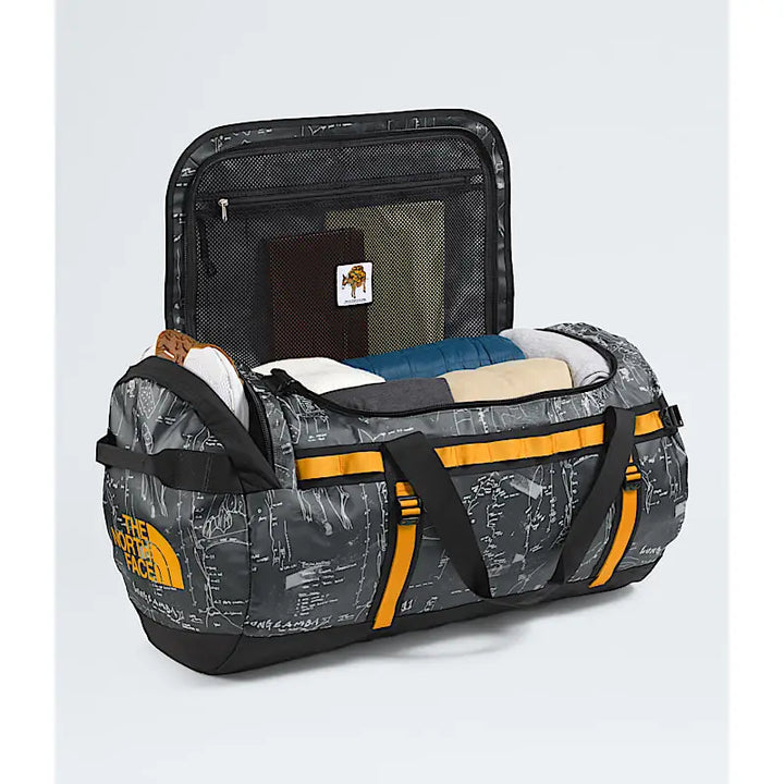 The North Face Base Camp Large Duffel Bag - Anthracite Grey Conrad Topos Print / Summit Gold