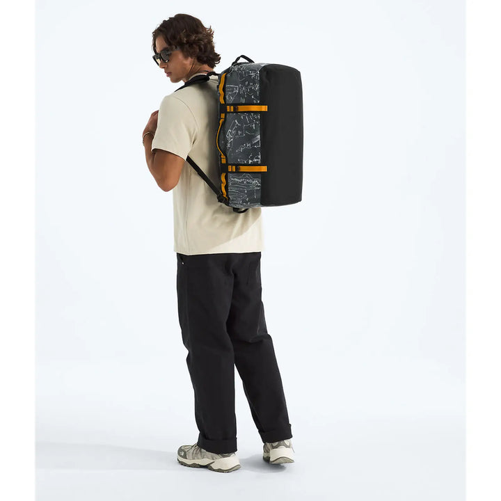 The North Face Base Camp Small Duffel Bag - Anthracite Grey Conrad Topos Print / Summit Gold