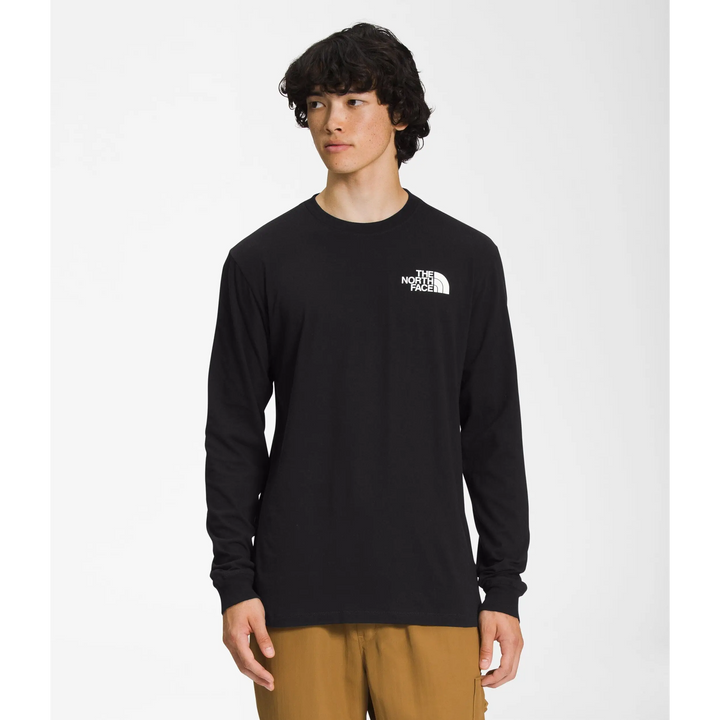 The North Face Long Sleeve Box NSE T-Shirt Black / TNF White Camo Print S 
