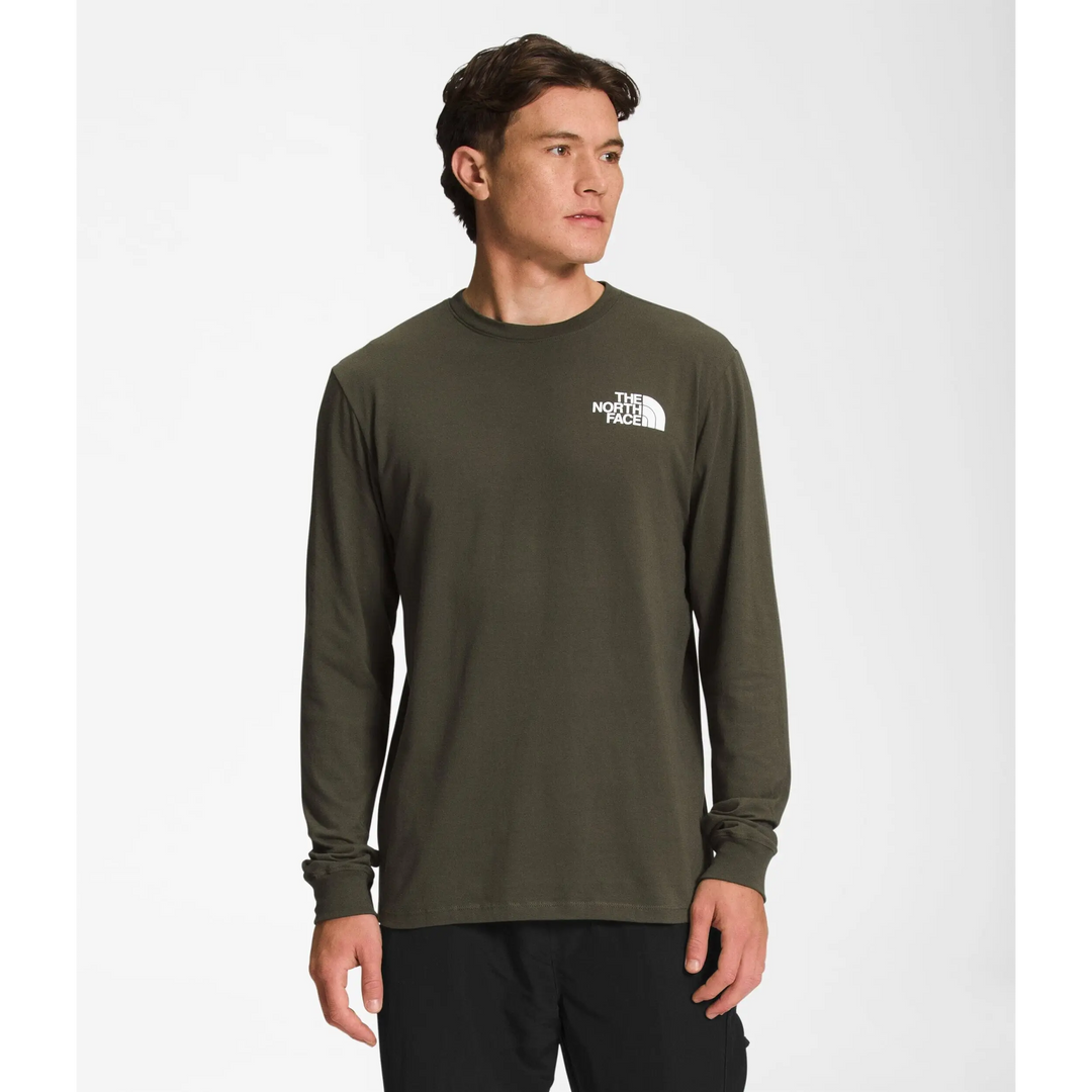 The North Face Long Sleeve Box NSE T-Shirt New Taupe Green / Military Olive S 