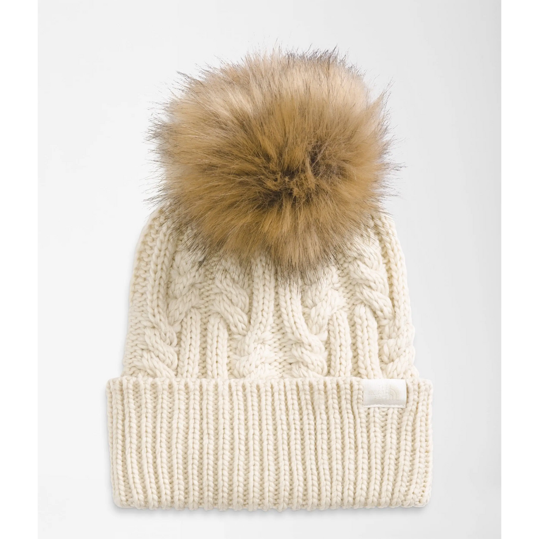 The North Face Women’s Oh Mega Fur Pom Beanie Gardenia White 