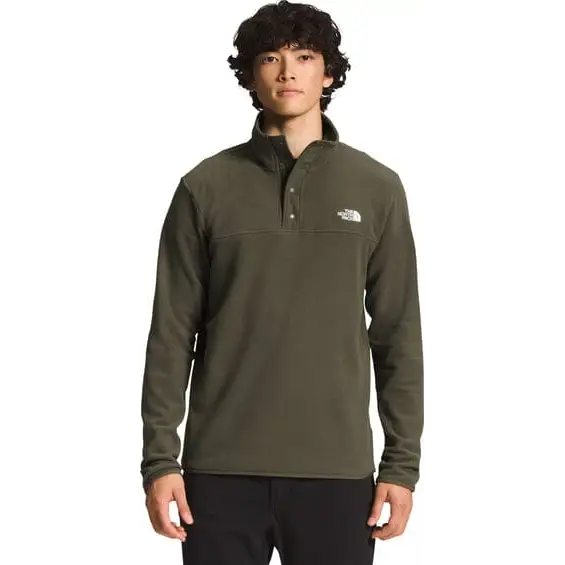 The North Face TKA Glacier Snap-Neck Fleece New Taupe Green S 
