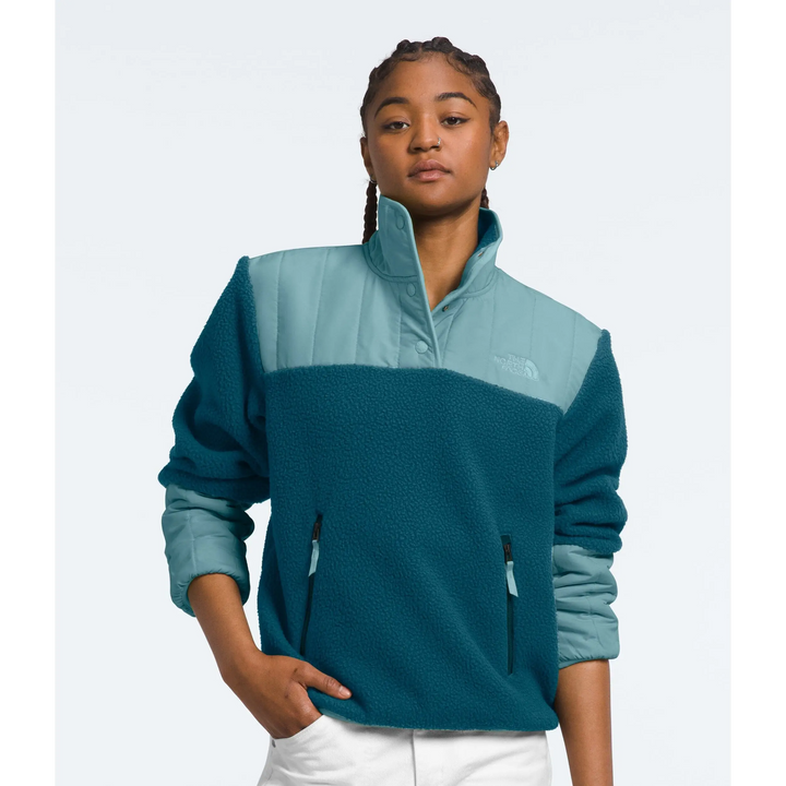 The North Face Womens Cragmont Fleece ¼ Snap Midnight Petrol-Algae Blue M 
