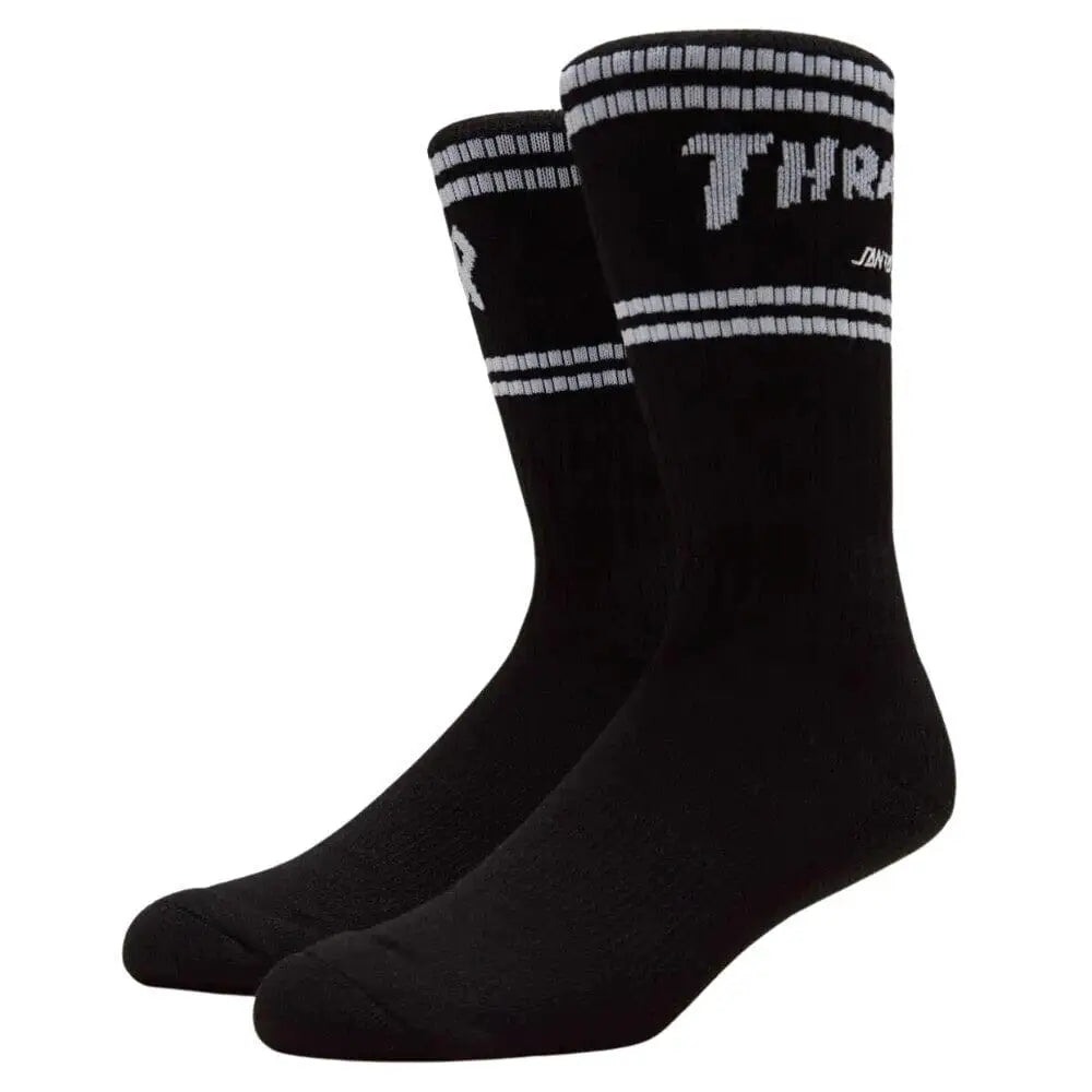 Thrasher x Santa Cruz Strip 2 Pack Crew Socks Black 