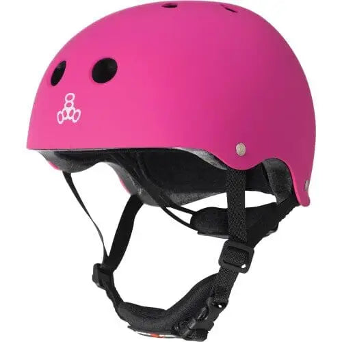 Triple 8 Lil 8 Certified Youth Helmet - Neon Pink Rubber 