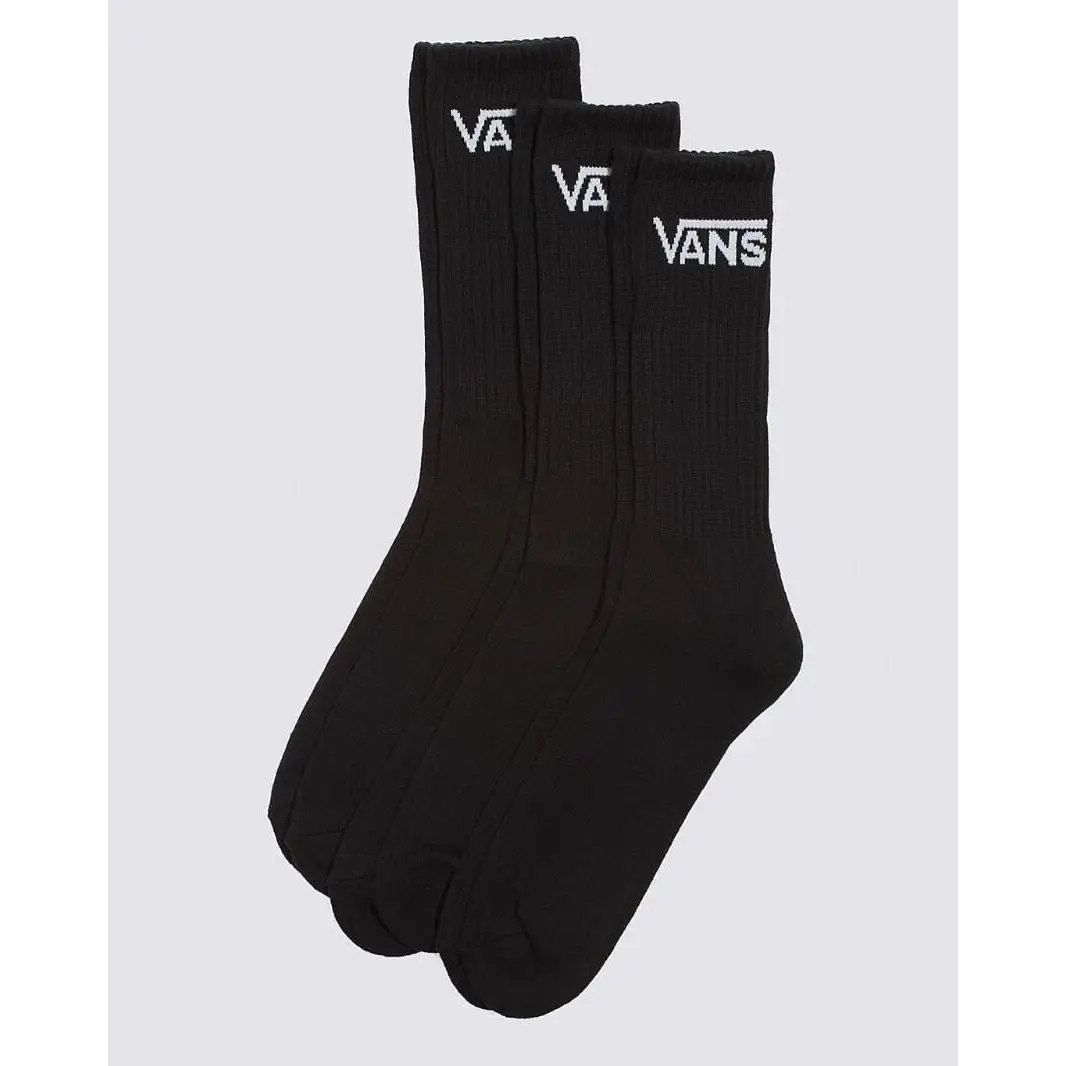 Vans Classic Crew Socks 3-Pack - Black 