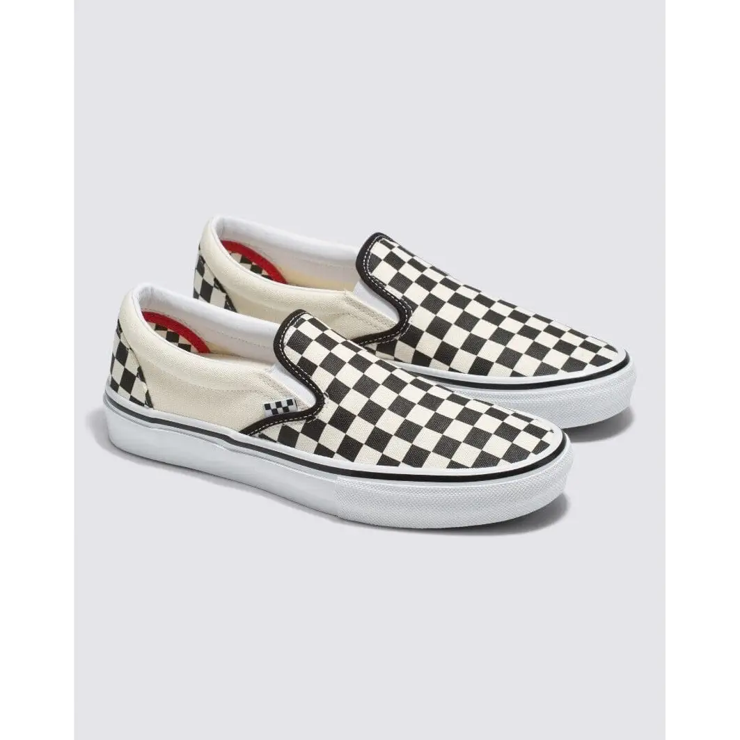 Vans Skate Slip On Shoes Checkerboard / Black / Off White 6 