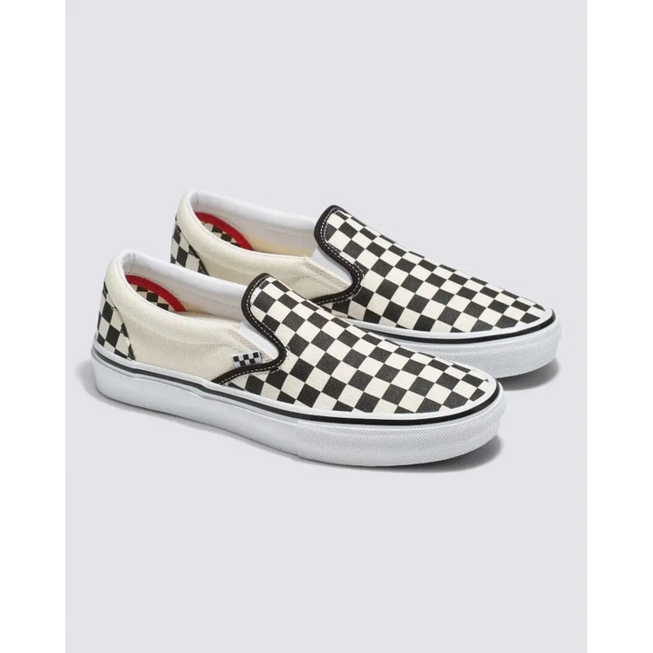 Vans Skate Slip On Shoes Checkerboard / Black / Off White 6 