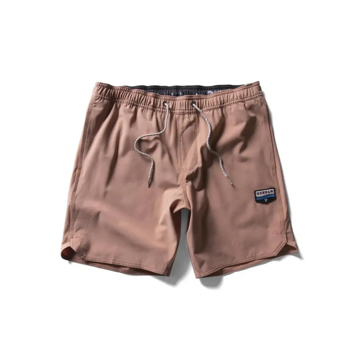 Vissla Solid Sets 17.5" Ecolastic Boardshorts Clay S 