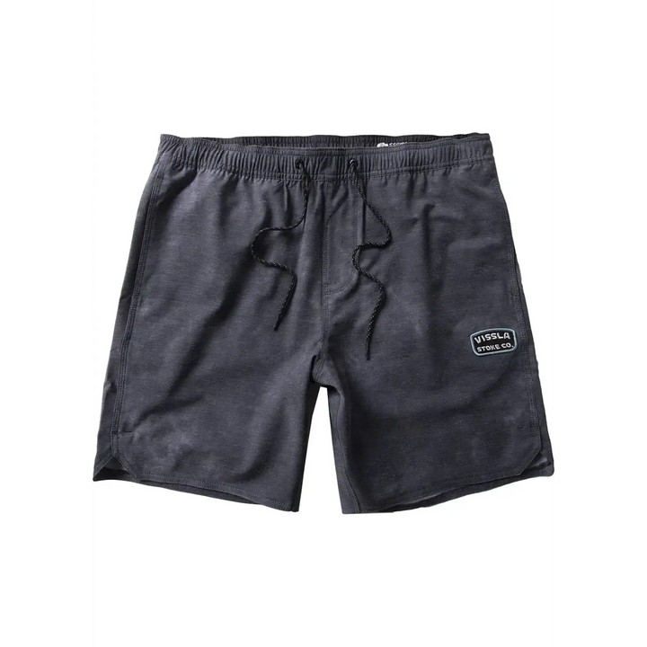 Vissla Solid Sets 17.5" Ecolastic Boardshorts Washed Black S 