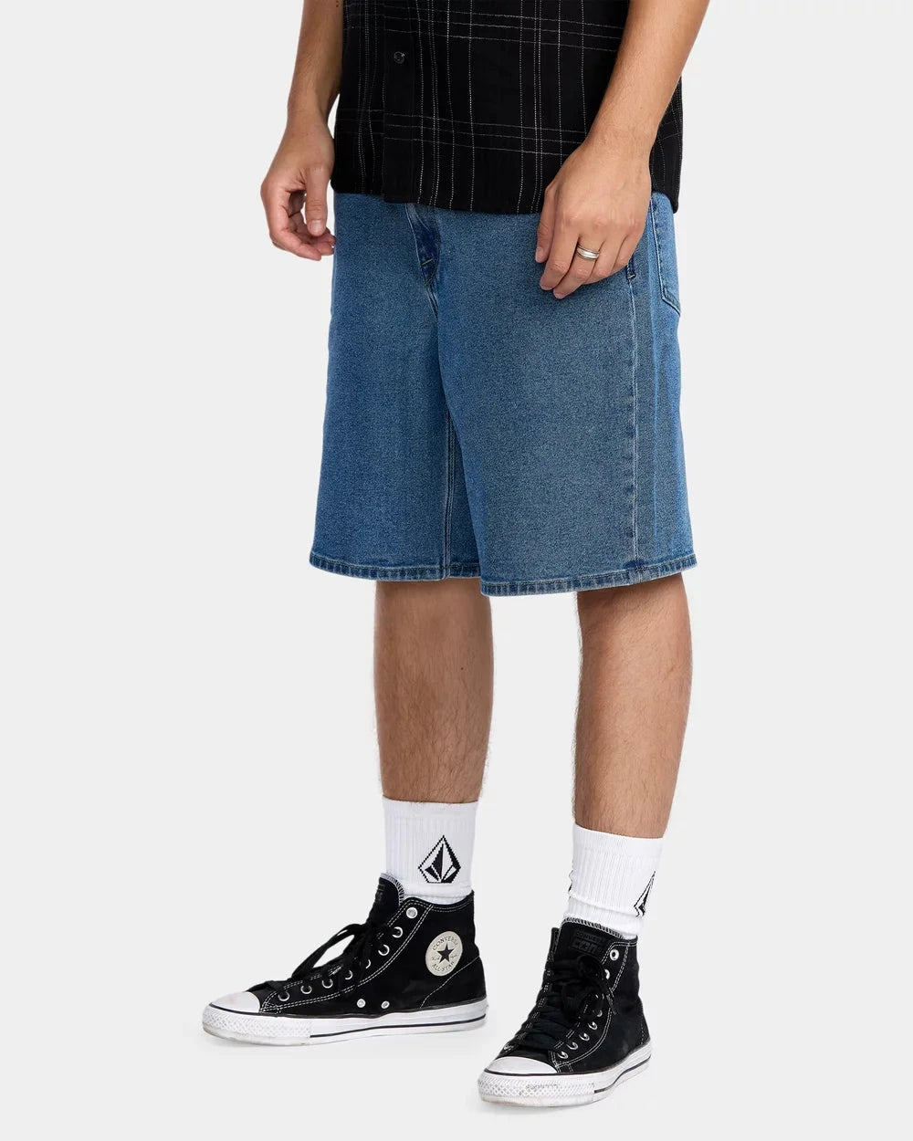Volcom Billow Denim 22" Shorts - Deep River Blues 