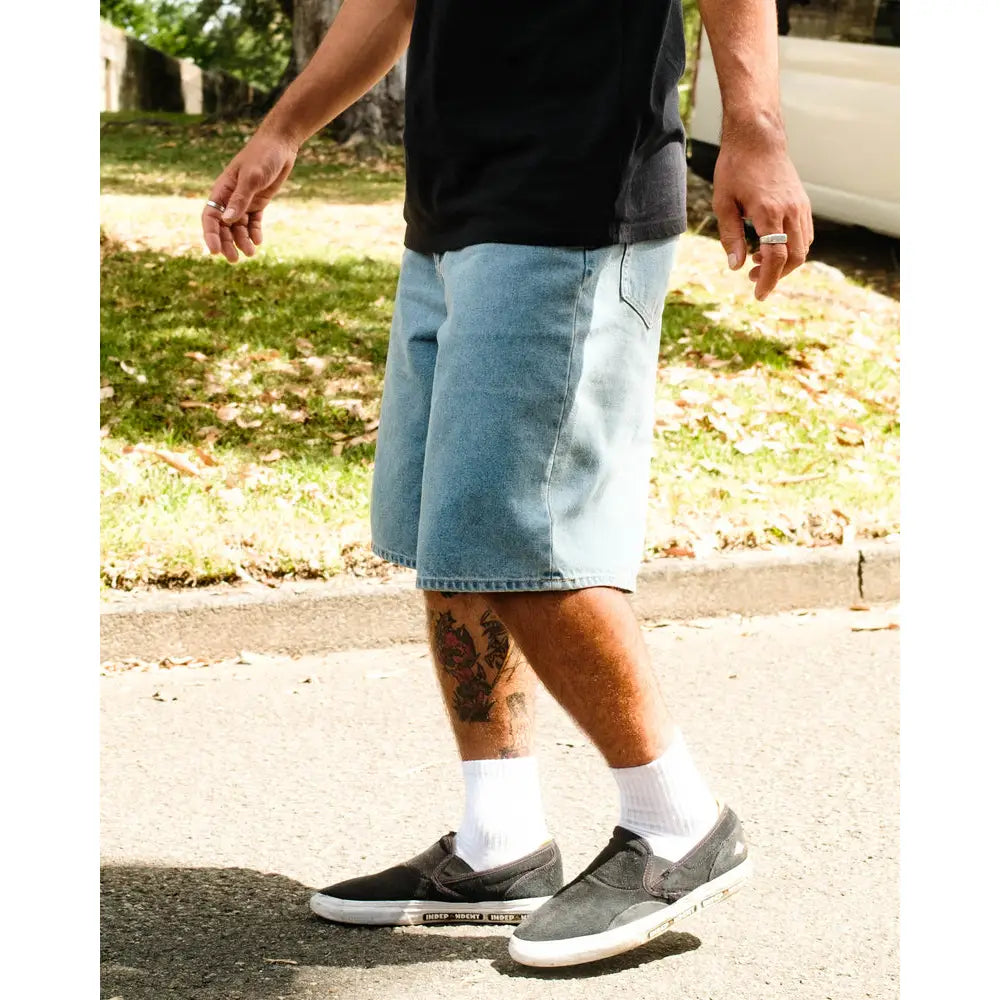Volcom Chillow Denim Shorts - Stone Blue