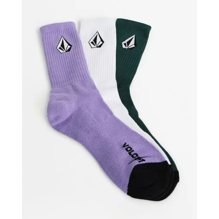 Volcom Full Stone 3 Pack Crew Socks - Multi