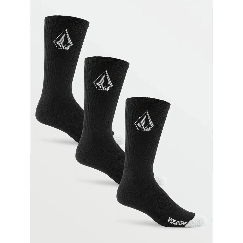 VOLCOM FULL STONE SOCKS 3PK BLACK OS 