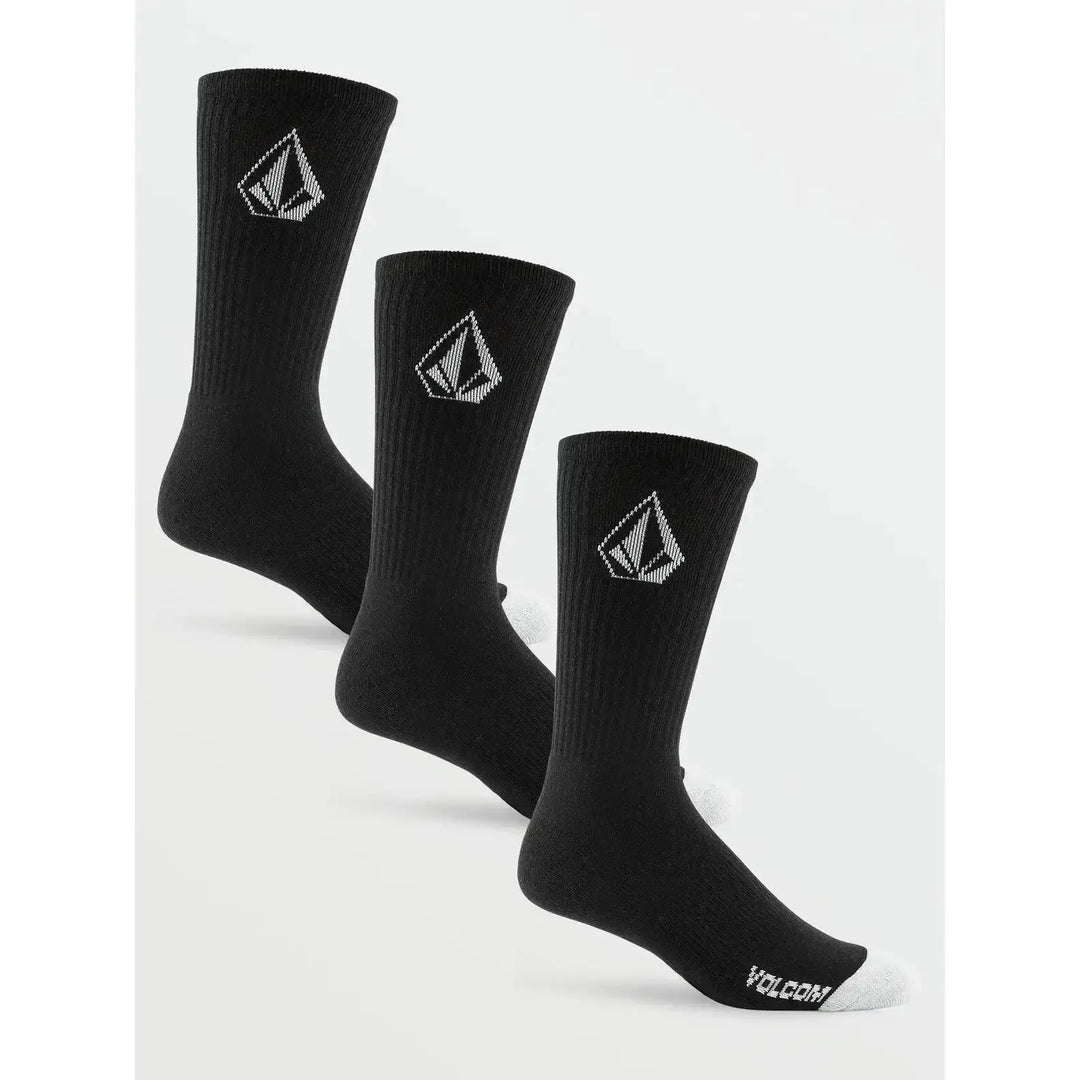 VOLCOM FULL STONE SOCKS 3PK BLACK OS 