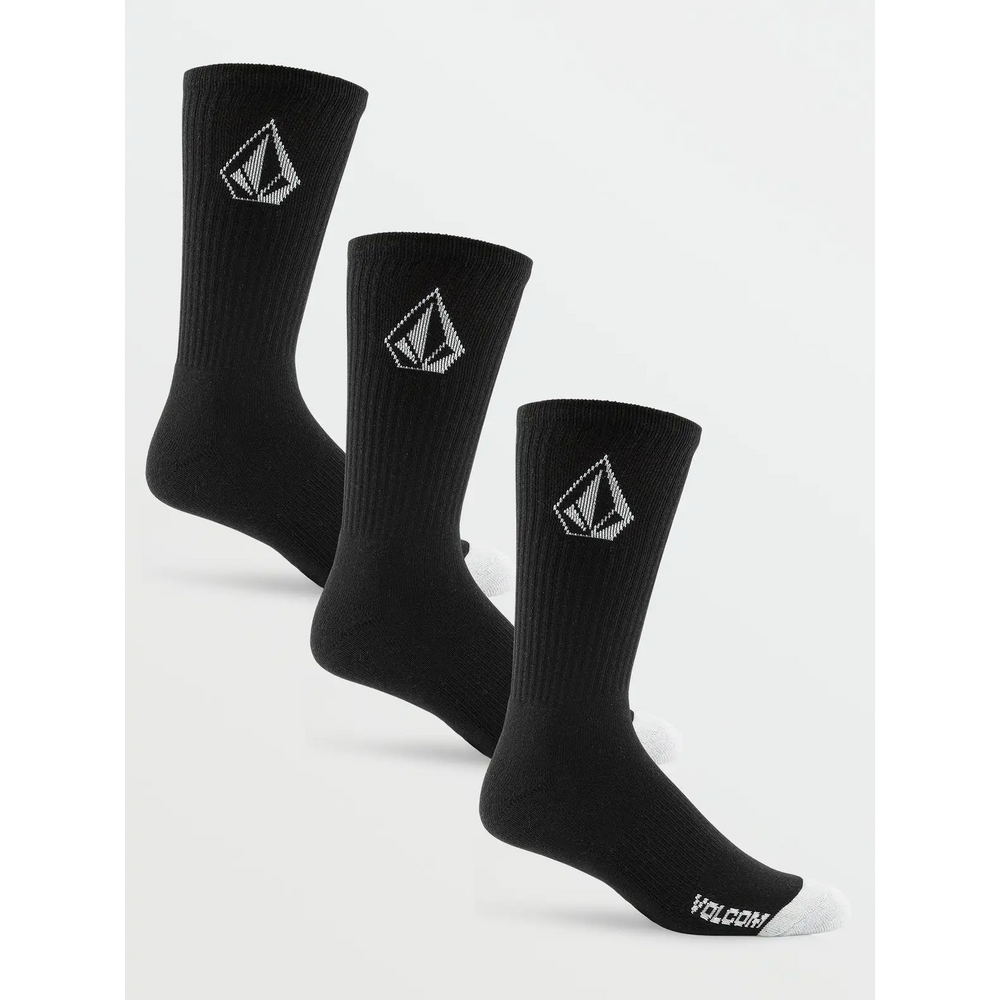 VOLCOM FULL STONE SOCKS 3PK BLACK OS 