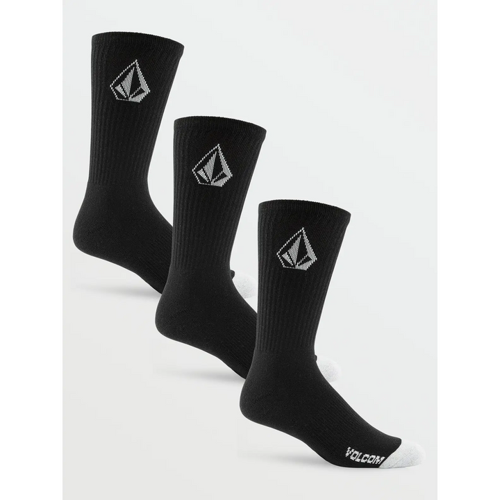 VOLCOM FULL STONE SOCKS 3PK BLACK OS 