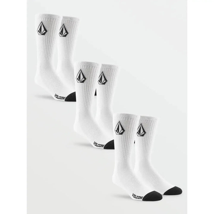 VOLCOM FULL STONE SOCKS 3PK WHITE OS 