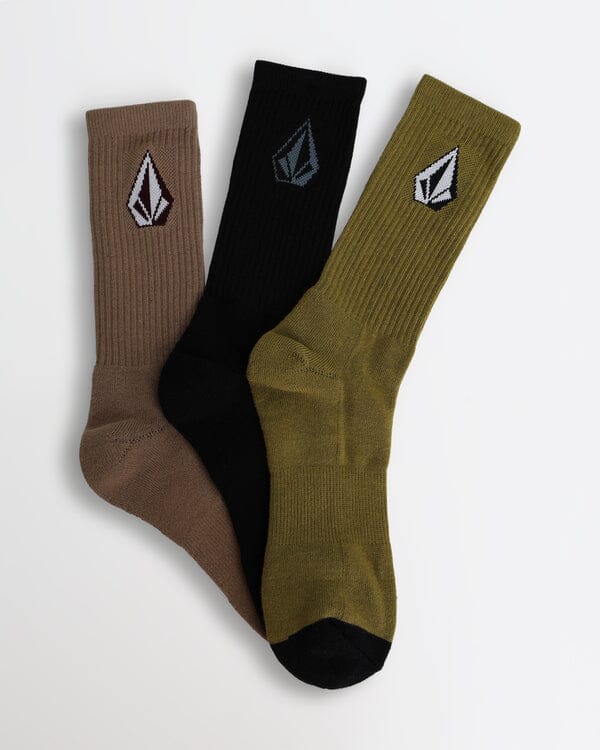 Volcom Full Stone Mix 3 Pack Socks Lentil Green 